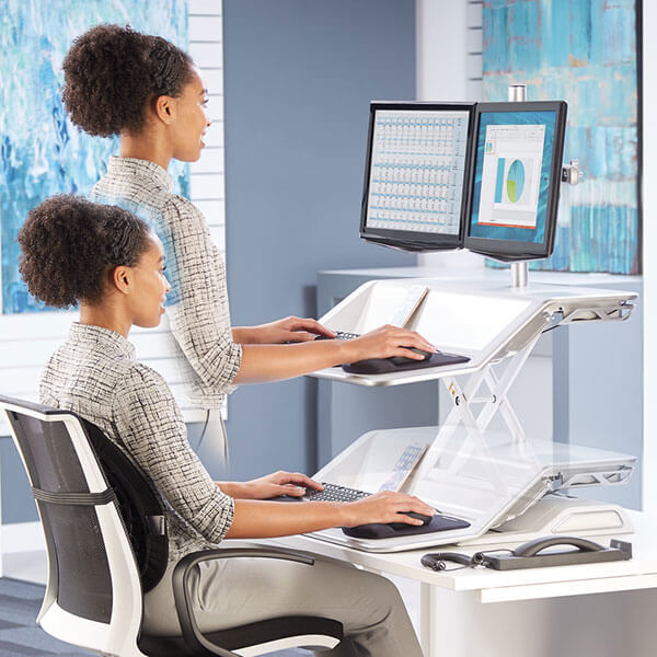 Fellowes Lotus Sitz-Steh Desktop Workstation Demonstration